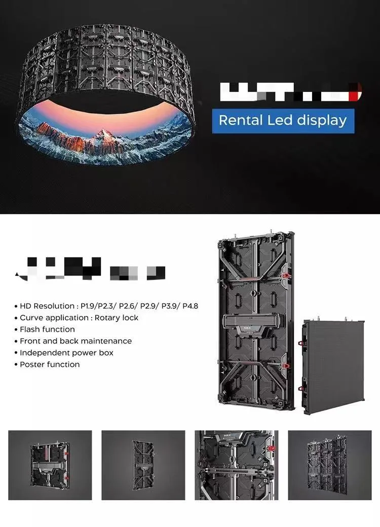 Small Pixel P2.97 P3.9 P4.8 High Definition Indoor display Panel 500*500mm Rental Hanging DJ Booth Stage LED Screen for Concert