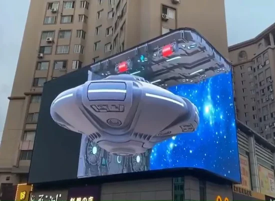 Écran de publicité vidéo LED 3D extérieur 90 degrés coin bâtiment panneau d'affichage signes affichage numérique mural et signalisation