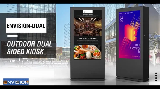4K Advertisement Player 55 pouces Outdoor Double Sided Digital Signage